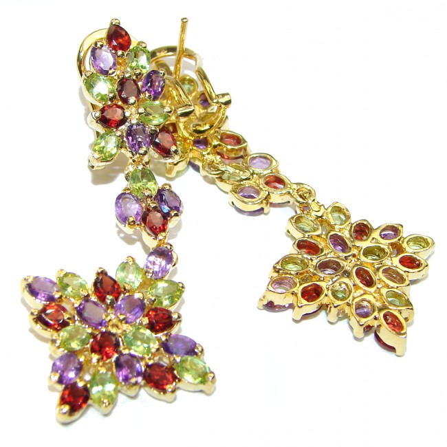 Gianna Authentic Multigem 148K Gold over .925 Sterling Silver brilliantly handcrafted earrings