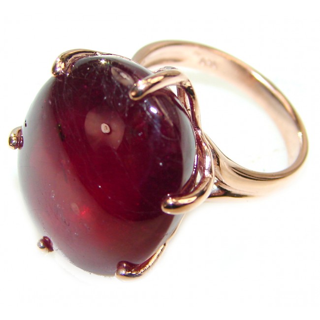 Perfect 25.8 ctw Ruby Gold over .925 Sterling Silver handcrafted Statement Ring size 6