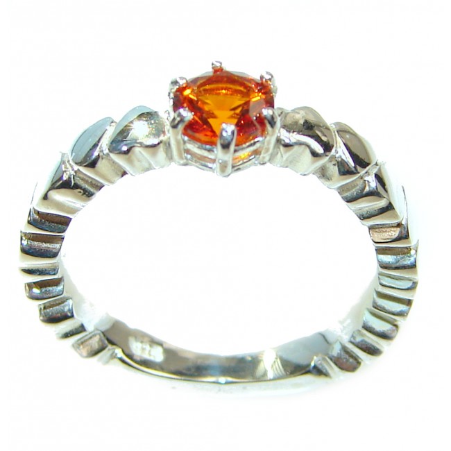 Posh Red Topaz .925 Sterling Silver handcrafted ring size 6