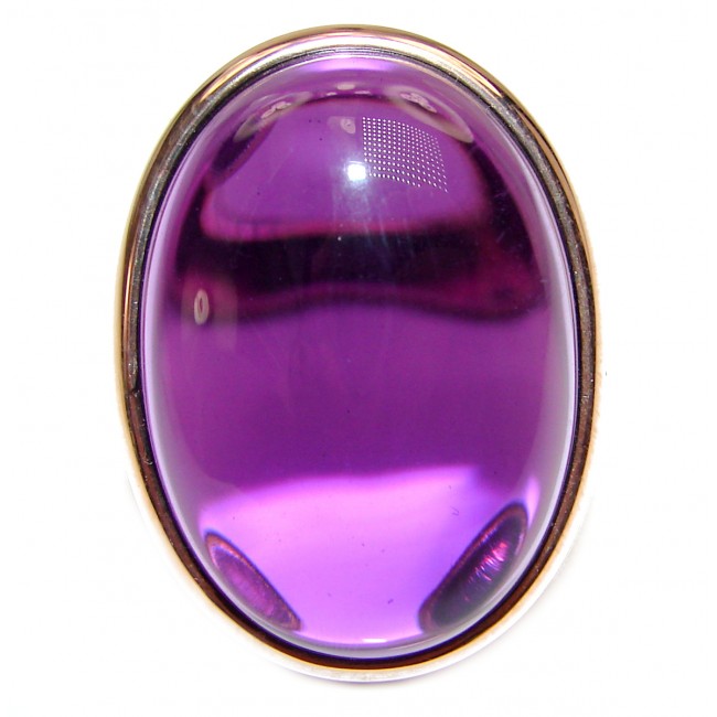 Authentic 65ctw Amethyst rose gold over .925 Sterling Silver brilliantly handcrafted ring s. 7 1/4