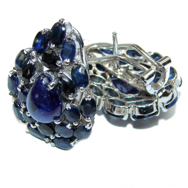 Authentic Sapphire .925 Sterling Silver handcrafted earrings