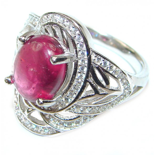 Genuine Ruby .925 Sterling Silver handmade Cocktail Ring s. 7