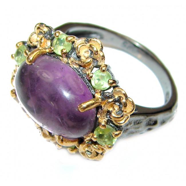 Vintage Style Amethyst .925 Sterling Silver Ring s. 8 1/4