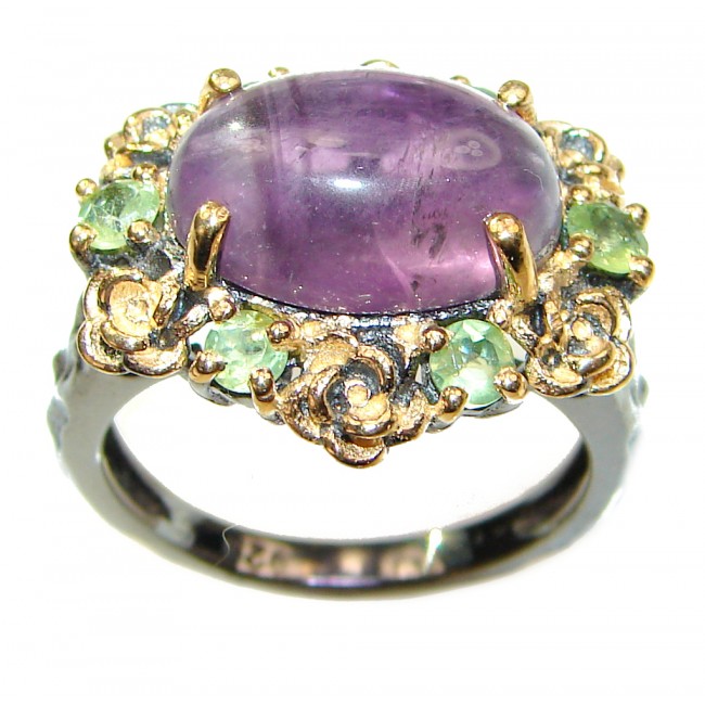 Vintage Style Amethyst .925 Sterling Silver Ring s. 8 1/4