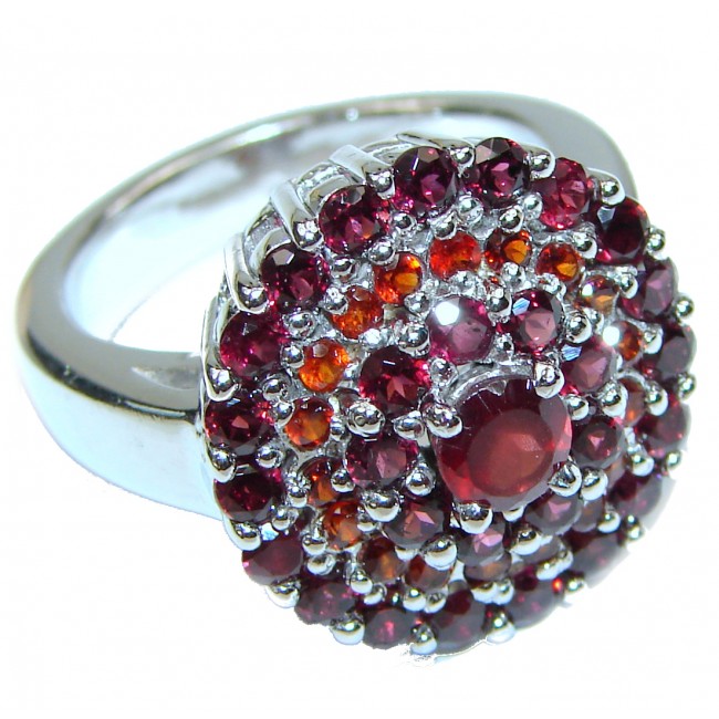 Laura Authentic Garnet .925 Sterling Silver brilliantly handcrafted ring s. 9 3/4
