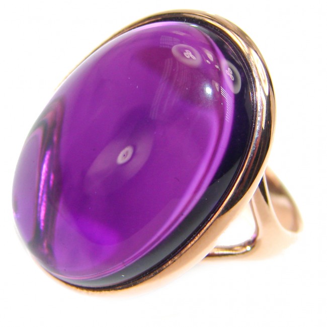 Authentic 65ctw Amethyst rose gold over .925 Sterling Silver brilliantly handcrafted ring s. 9