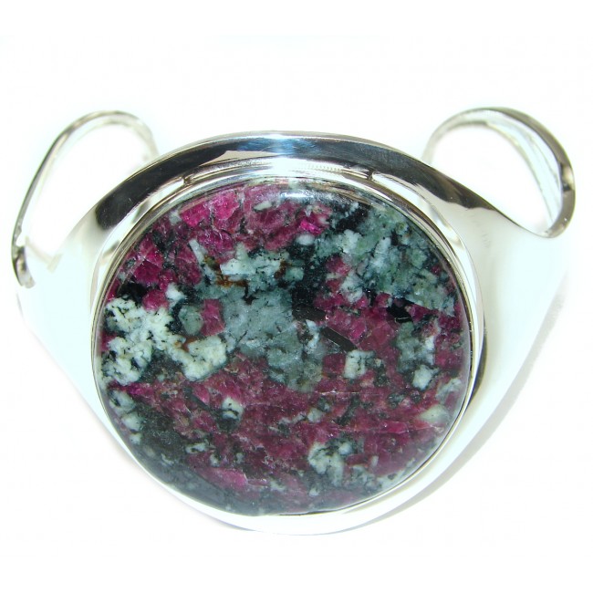 Beauty of Nature Ruby in Zoisite .925 Sterling Silver handmade Bracelet / Cuff
