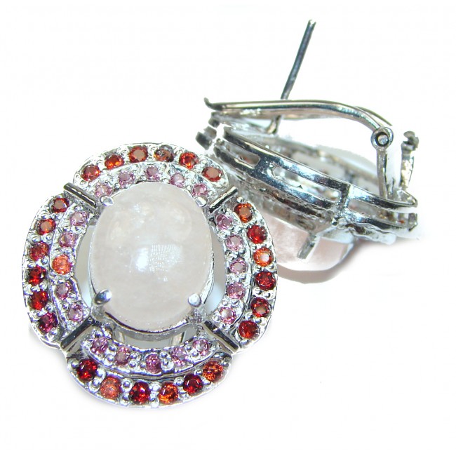 Authentic Rose Quartz Ruby .925 Sterling Silver handmade earrings
