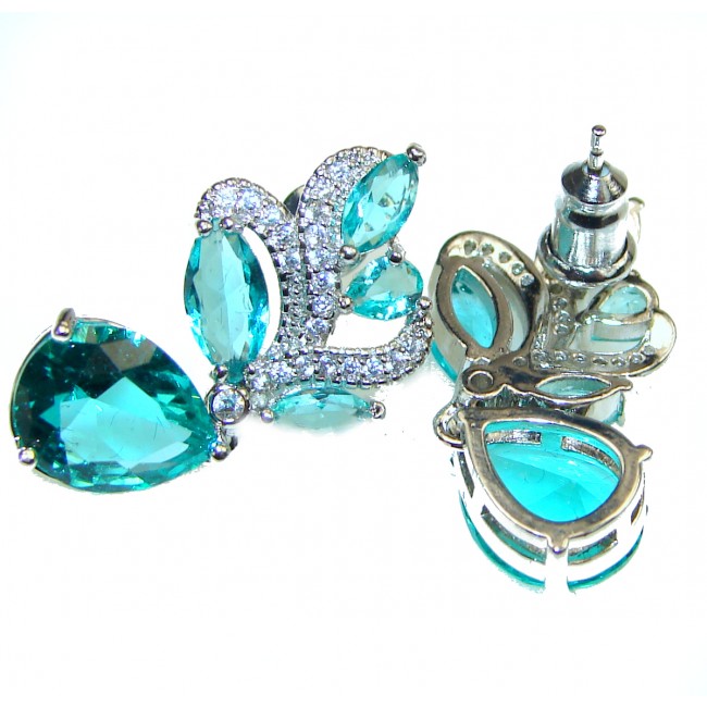 Incredible Natural Aquamarine .925 Sterling Silver handcrafted earrings