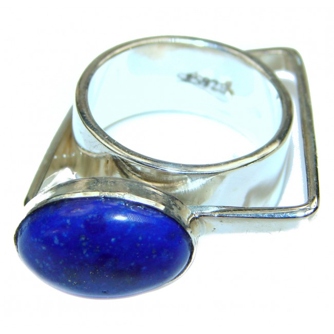 Natural Lapis Lazuli .925 Sterling Silver handcrafted ring size 5