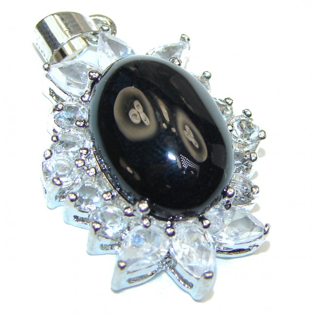 Perfect quality Black Onyx .925 Sterling Silver Handmade Pendant