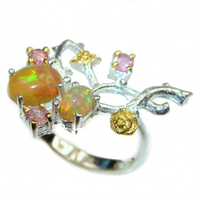 Mexican Opal .925 Sterling Silver handcrafted Ring size 8 3/4