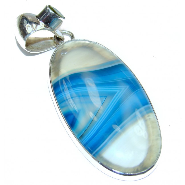 Pure Perfection Natural Agate .925 Sterling Silver handmade Pendant