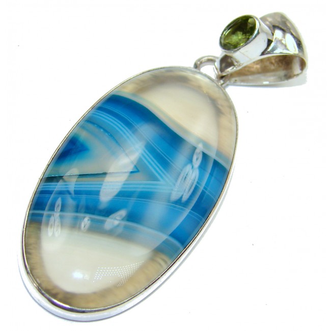 Pure Perfection Natural Agate .925 Sterling Silver handmade Pendant