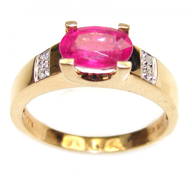 14K yellow Gold 2.96 carat authentic Ruby Cocktail Ring size 7