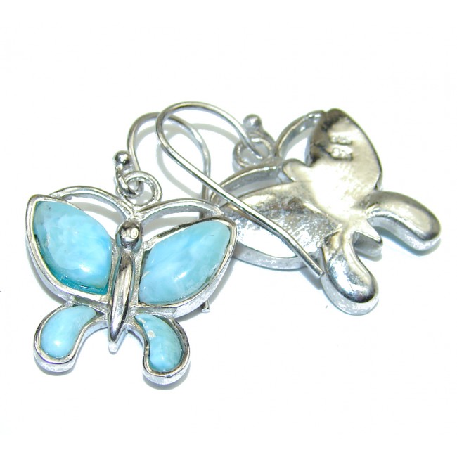 Butterflies Best Quality Blue Larimar .925 Sterling Silver handmade earrings