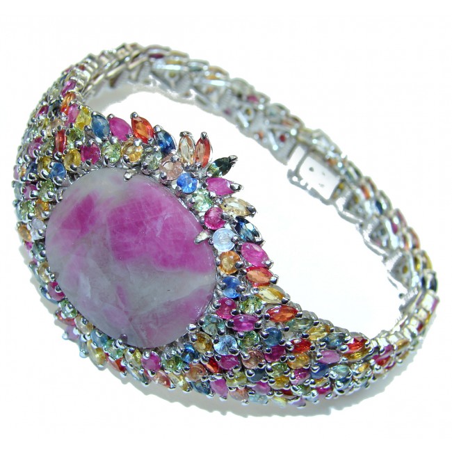 DIVINE PASSION authentic Pink Sapphire .3925 Sterling Silver handcrafted Bracelet