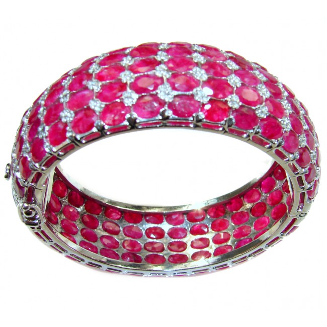 Massive Special Item genuine Ruby 925 Sterling Silver Bangle