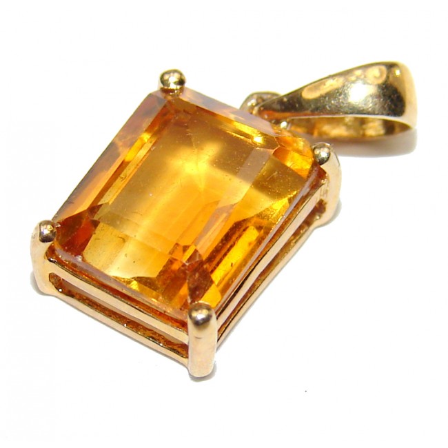 Precious 14K yellow Gold genuine 2.83 carat Citrine Pendant