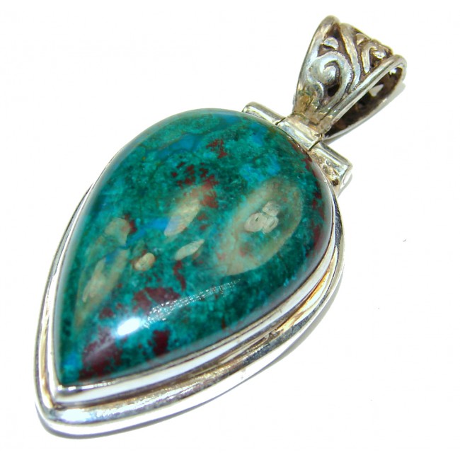 Awesome style Chrysocolla .925 Sterling Silver Pendant