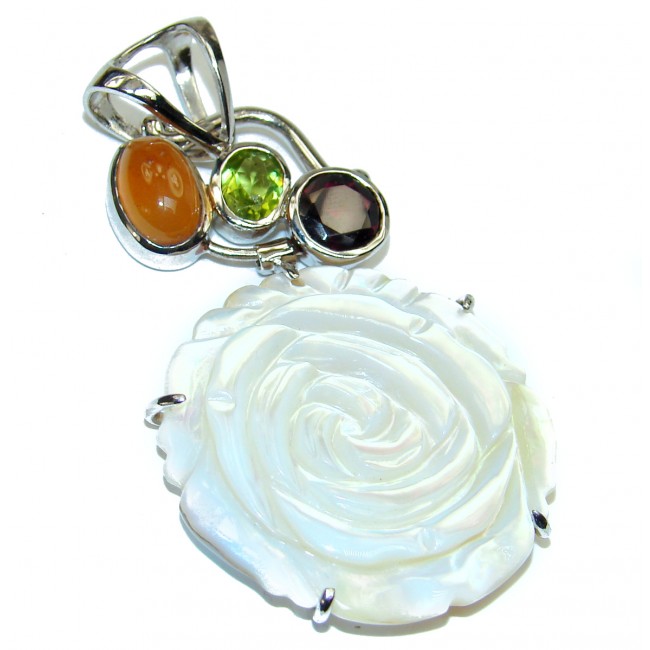 Carved Blister Pearl .925 Sterling Silver Pendant
