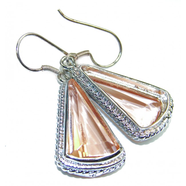 Norwegian Pink Fiord Quartz .925 Sterling Silver earrings