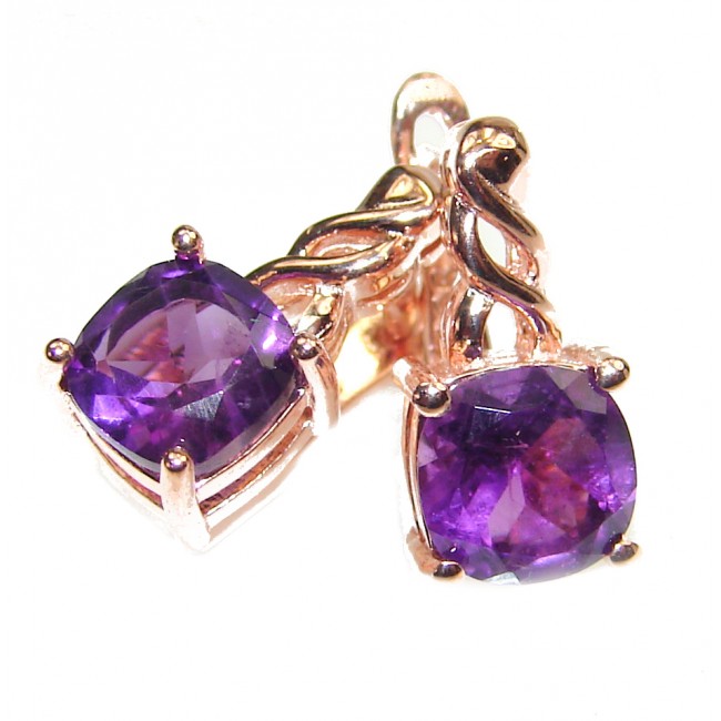 Exclusive Amethyst Rose Gold over .925 Sterling Silver Earrings
