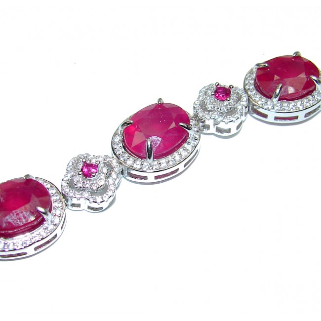 Authentic Spectacular natural Ruby .925 Sterling Silver handcrafted Bracelet
