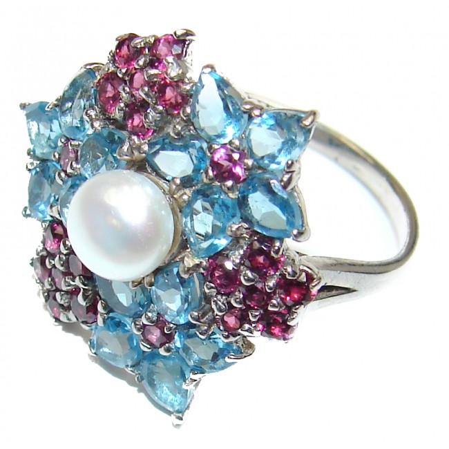 Pearl .925 Sterling Silver handmade ring size 7 1/4
