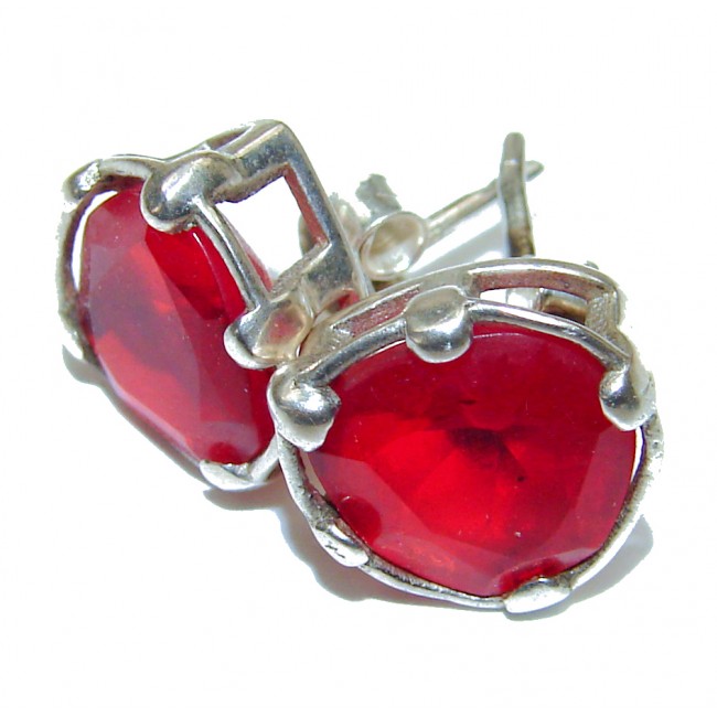 Red quartz .925 Sterling Silver Earrings