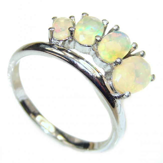 Gabriella Authentic Ethiopian Fire Opal .925 Sterling Silver handcrafted ring s. 8