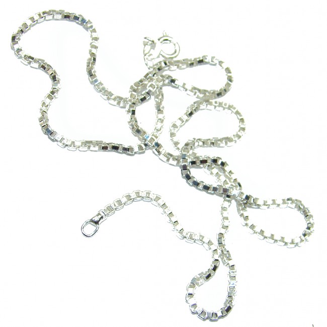 Box design Sterling Silver Chain 18'' long, 2.5 mm wide