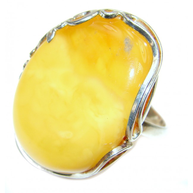 Earth Empress Butterscotch Baltic Amber .925 Sterling Silver handmade Ring size 9