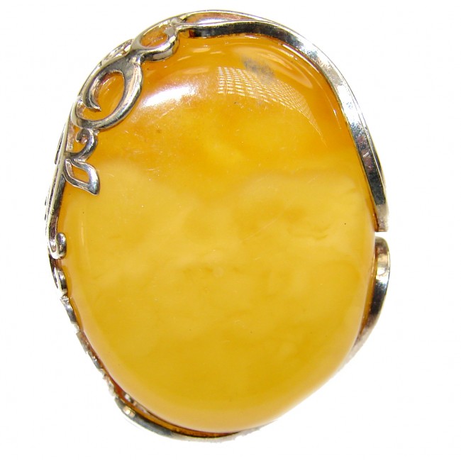 Earth Empress Butterscotch Baltic Amber .925 Sterling Silver handmade Ring size 9