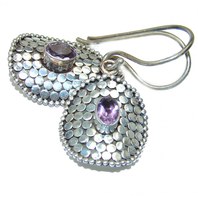 Authentic Amethyst .925 Sterling Silver handmade earrings