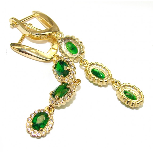 Fabulous Chrome Diopside 18K gold over .925 Sterling Silver handcrafted earrings