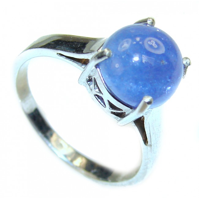 Enchanted Flower Authentic African Tanzanite .925 Sterling Silver handmade Ring s. 8