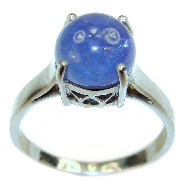 Enchanted Flower Authentic African Tanzanite .925 Sterling Silver handmade Ring s. 8