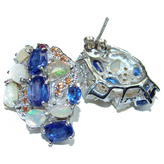 Best quality Design Kyanite Ethiopian Opal .925 Sterling Silver handcrafted earrings