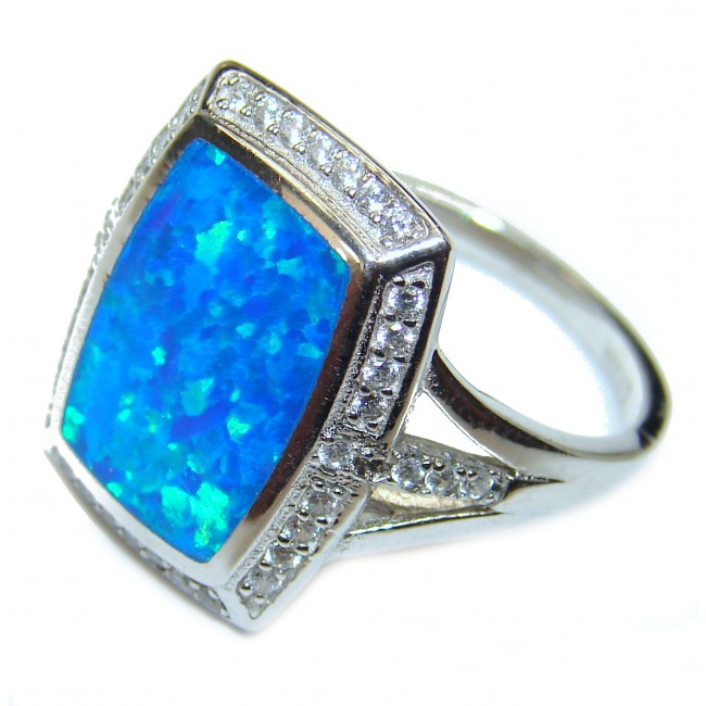 Australian Doublet Opal .925 Sterling Silver handcrafted ring size 8