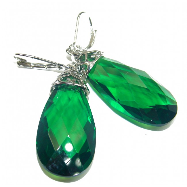 Superior quality 25 carat Fresh Green Helenite .925 Sterling Silver Pendant