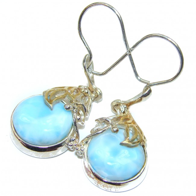 Blue Larimar .925 Sterling Silver handmade earrings
