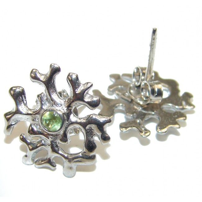 Peridot .925 Sterling Silver stud earrings