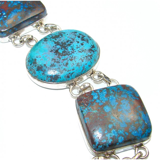 Blue Ocean Authentic Azurite .925 Sterling Silver Bracelet