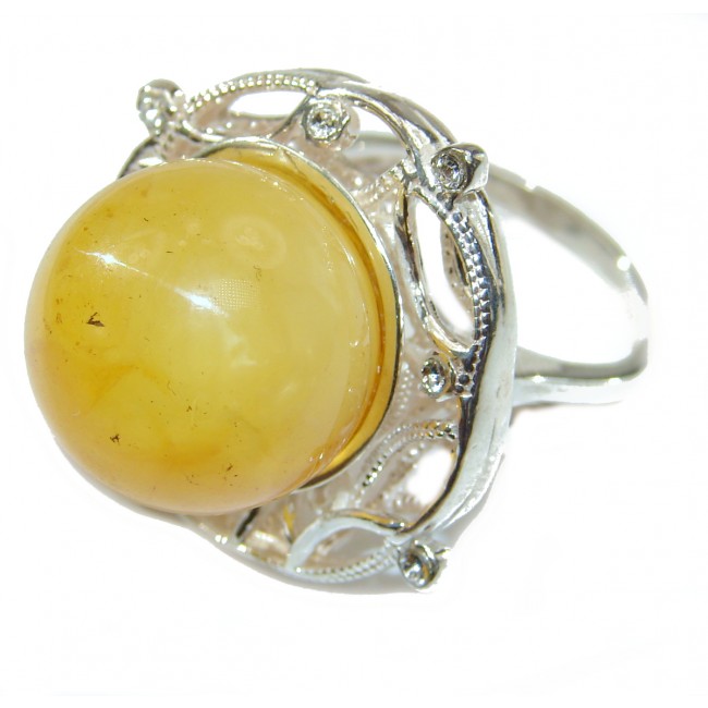 Best quality Butterscotch Baltic Amber .925 Sterling Silver handmade Ring size 9