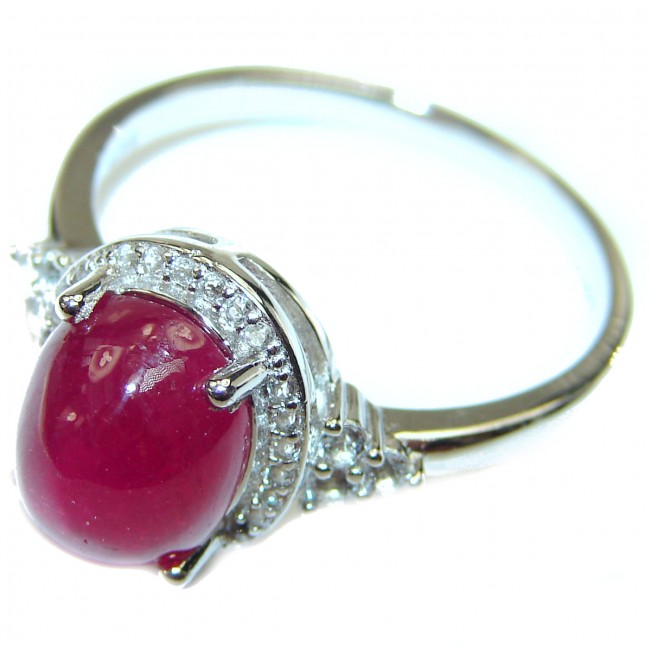 Victorian Style Ruby .925 Sterling Silver ring; s. 9