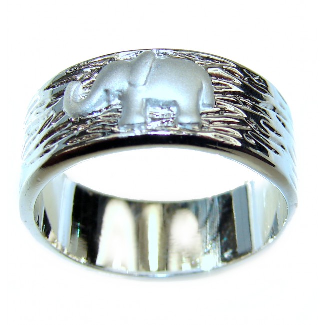 Elephant Bali made .925 Sterling Silver handcrafted Ring s. 9 1/4
