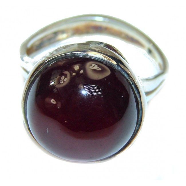 Genuine Ruby .925 Sterling Silver handmade Cocktail Ring s. 9