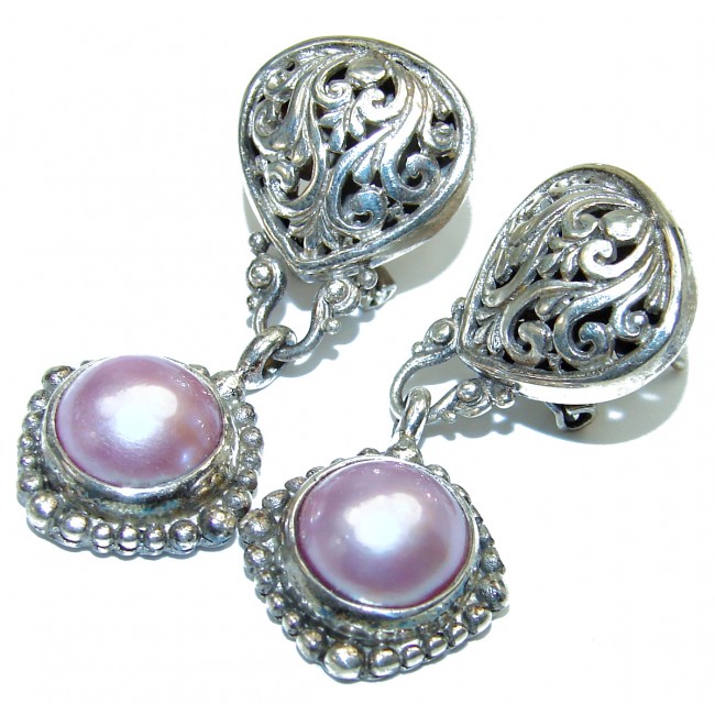 Genuine creamy Pearl .925 Sterling Silver earrings