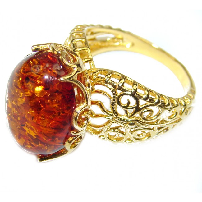 Best quality Butterscotch Baltic Amber .925 Sterling Silver handmade Ring size 7 3/4